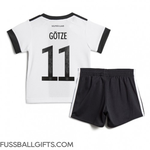 Deutschland Mario Gotze #11 Fußballbekleidung Heimtrikot Kinder WM 2022 Kurzarm (+ kurze hosen)